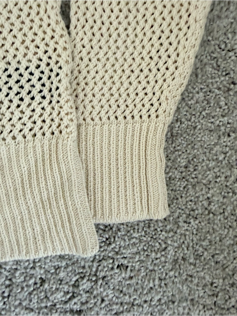 Evereve Open-Knit Crewneck Sweater in Cream - Picture 6 of 16